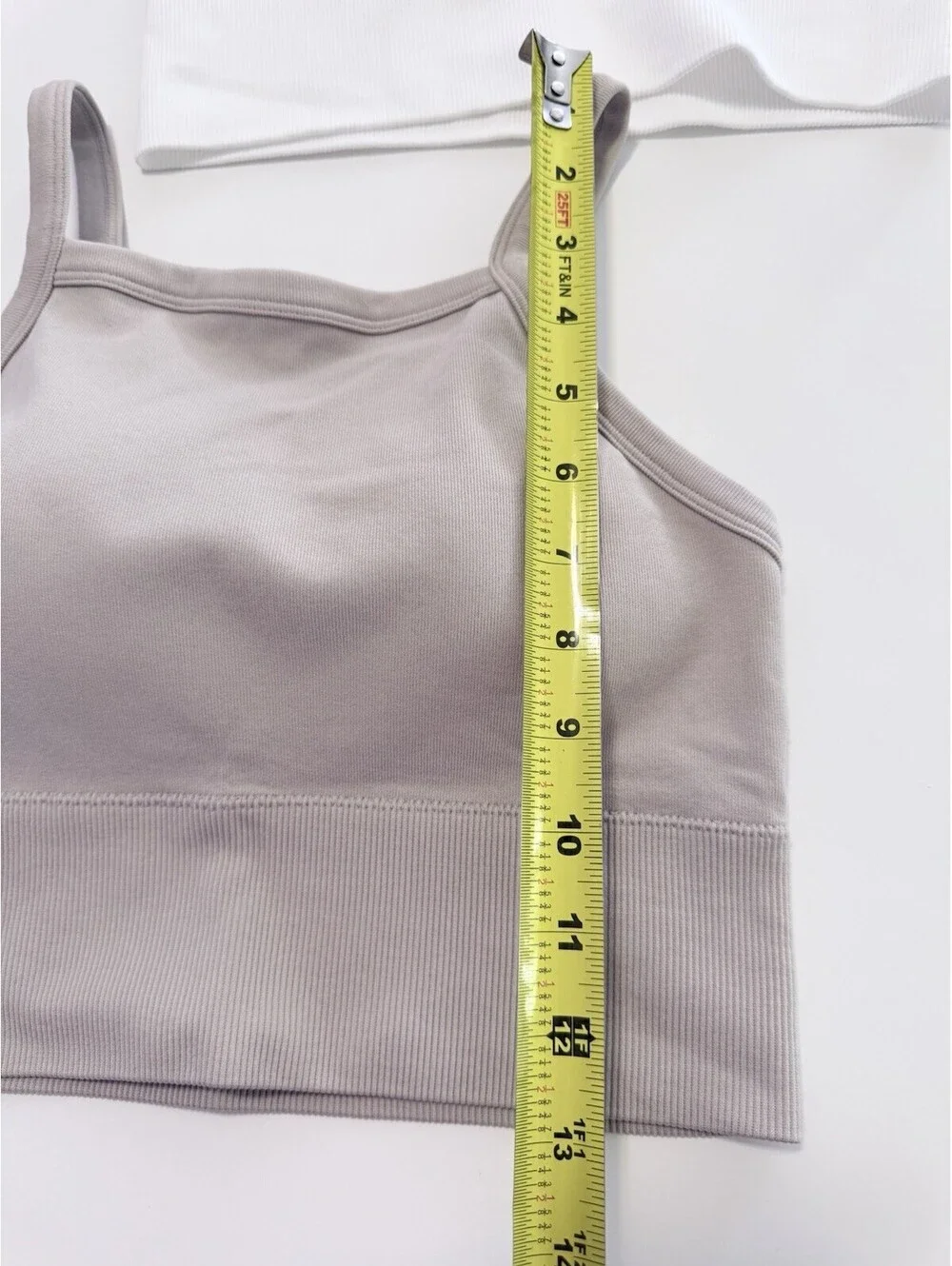 2 Pack Women Seamless Sports Bras Wireless Yoga Gym White Beige Size L